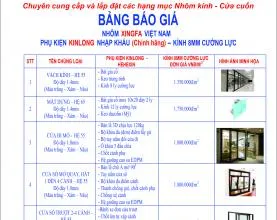 Báo Giá Cửa Nhôm Xingfa​ Nhập Khẩu Chính Hãng Năm 2025