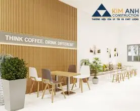 Mẫu thiết kế nội thất nhà phố kết hợp quán cafe văn phòng