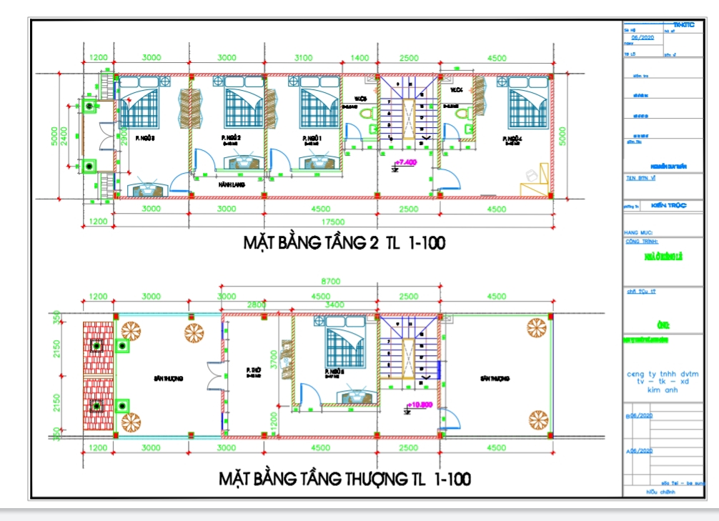 Thiết kế và thi công nhà phố 5x20 - Xây Dựng Kim Anh