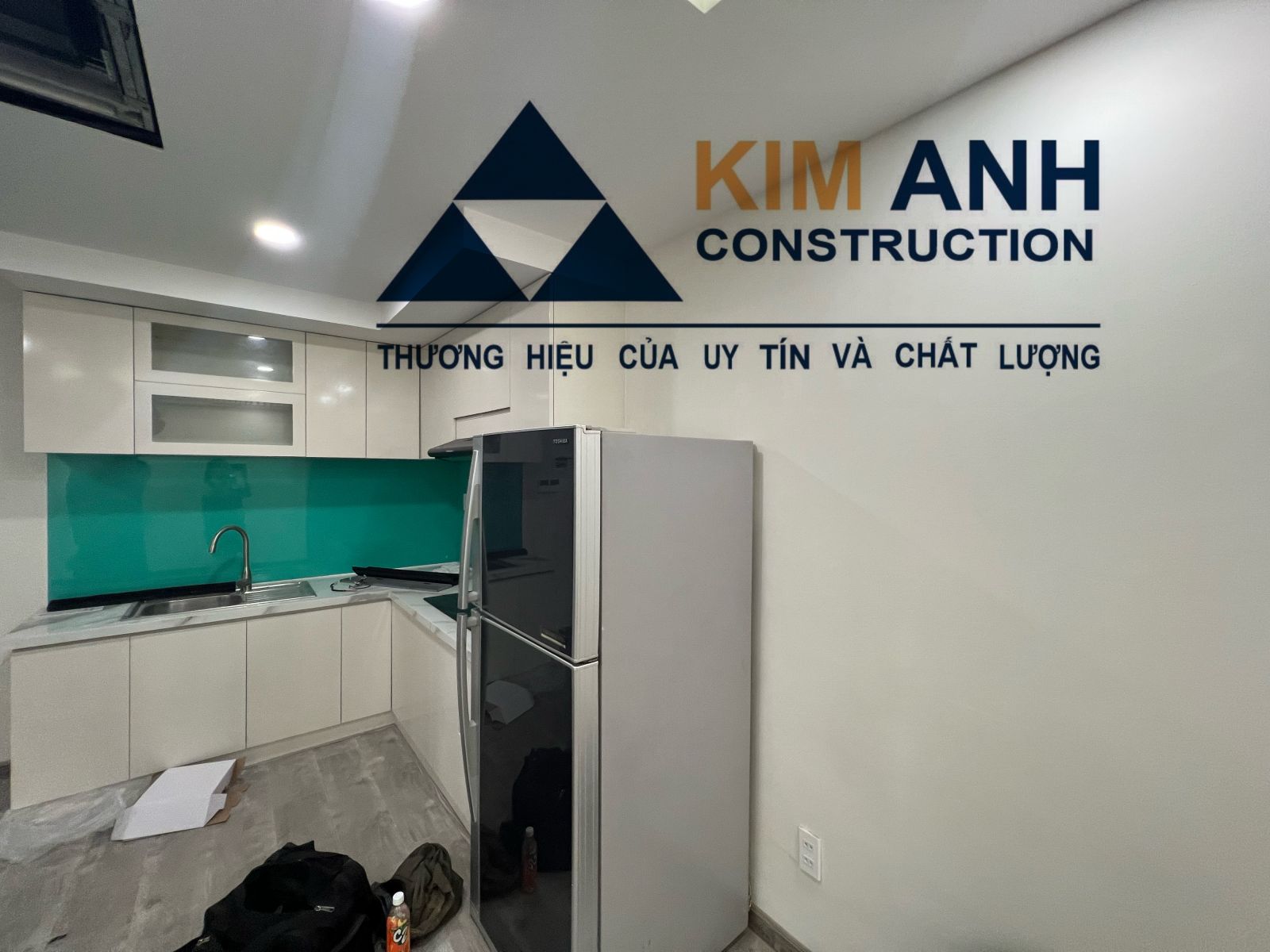 Hình ảnh khu vực bếp của công trình đã hoàn thành