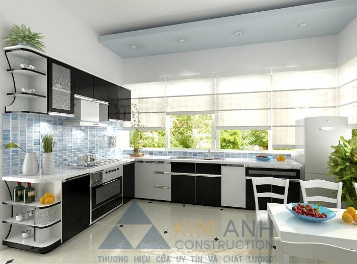 Trang trí phòng bếp bằng tông màu sáng - Xây Dựng Kim Anh
