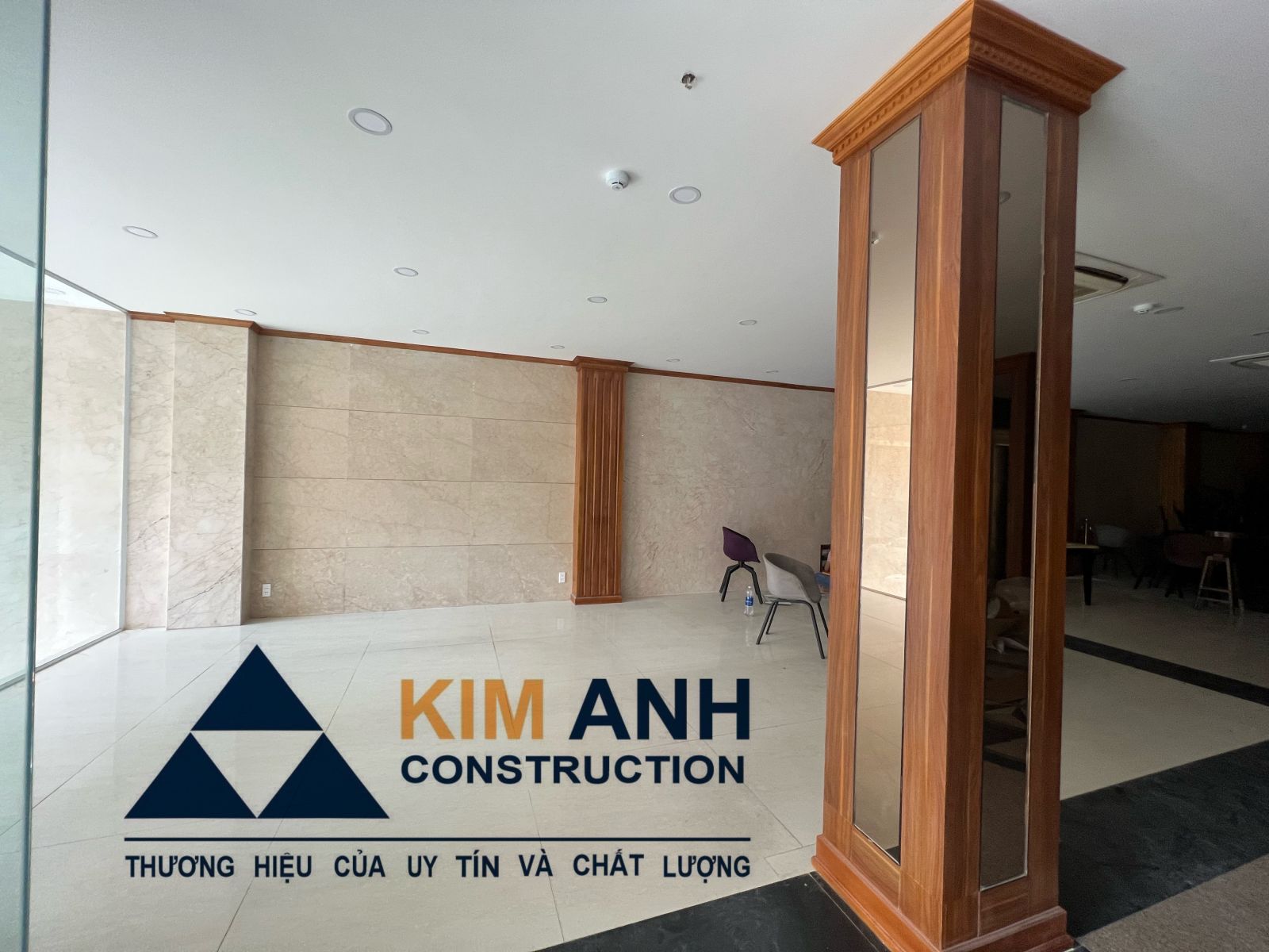 Hình ảnh khu vực tiếp tân của công trình đã hoàn thành