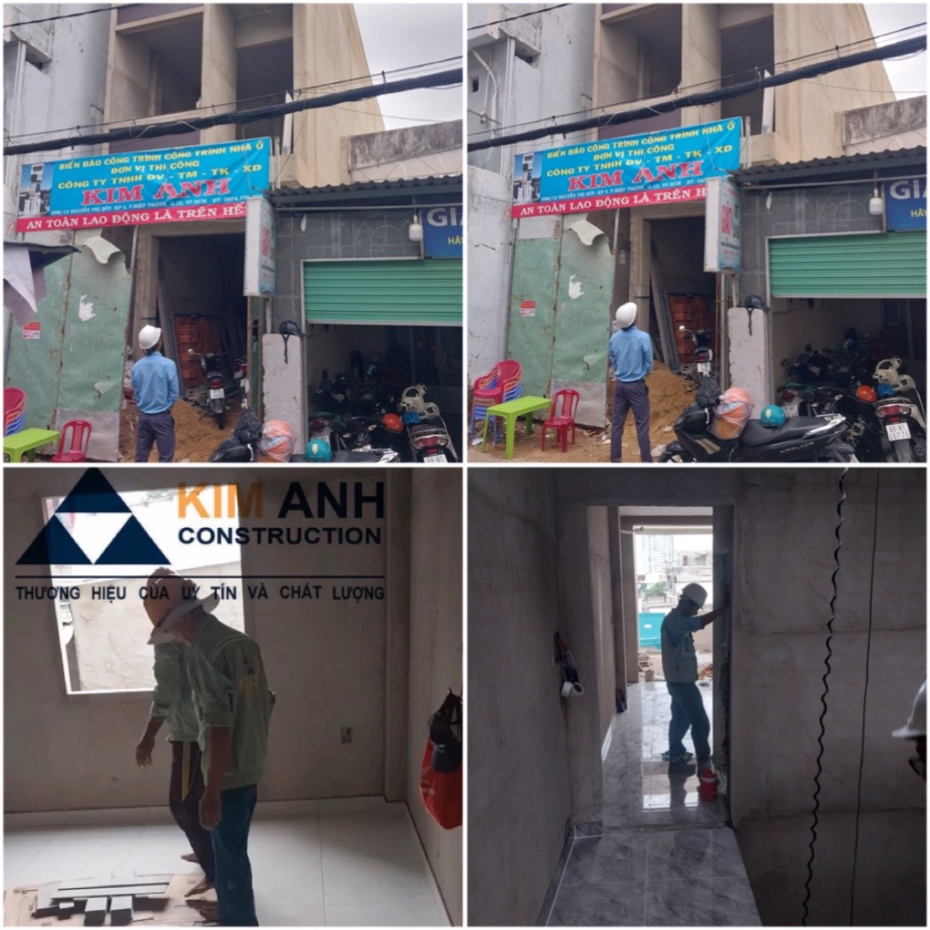 Tiến độ thi công nhà 3 tầng Bình Thạnh tháng 5/2024 - Xây Dựng Kim Anh