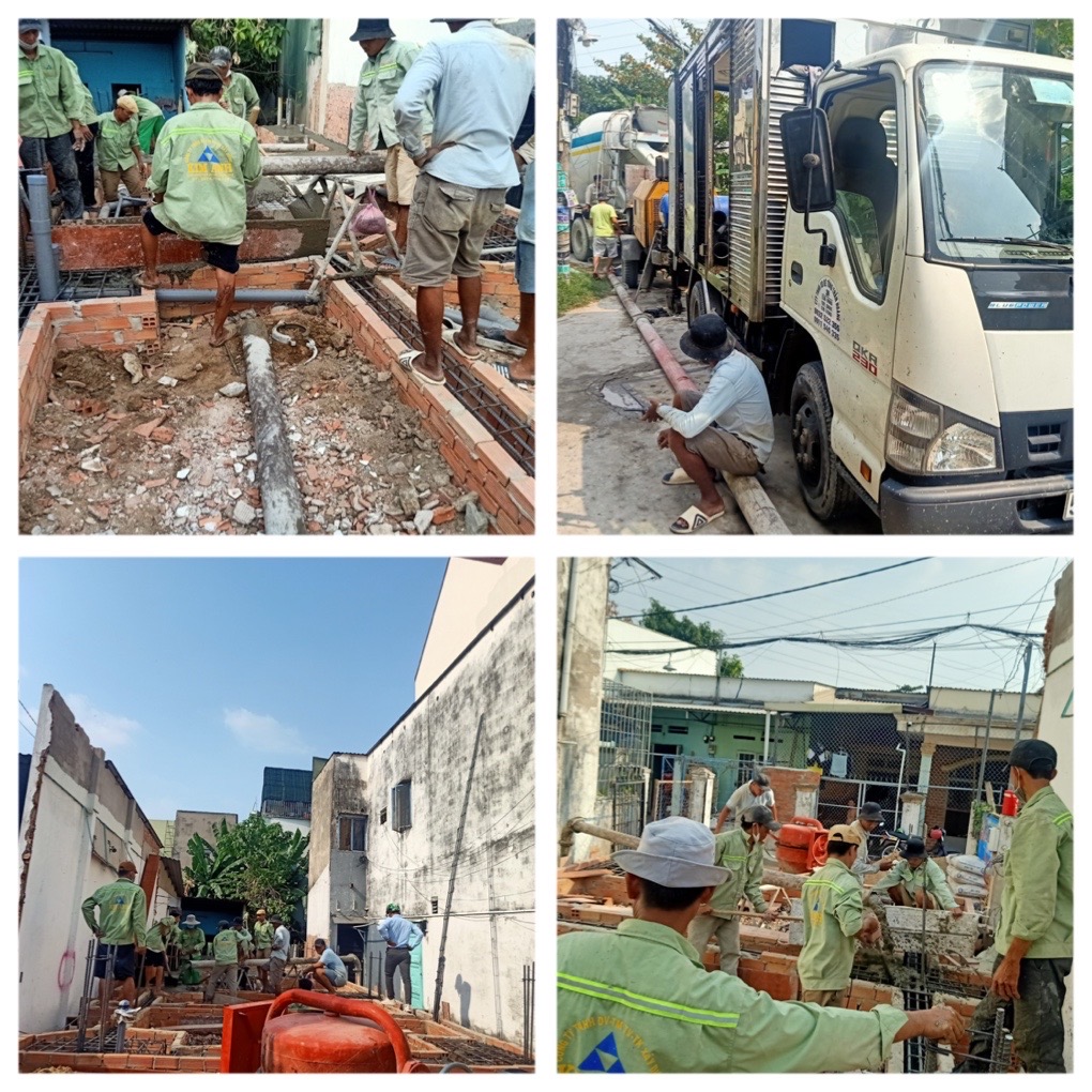 Đổ bê tông sàn trệt nhà trọn gói Hóc Môn - Xây Dựng Kim Anh