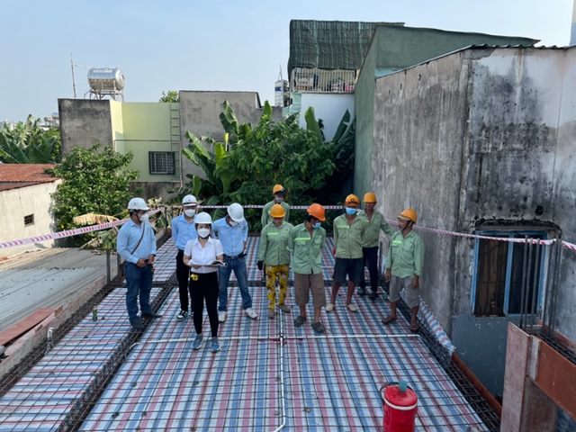 Hoàn thành giai đoạn xây thô dự án nhà phố Hóc Môn - Xây Dựng Kim Anh.