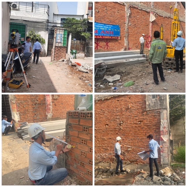 Đo đạc ép cọc nhà phố Bình Tân - Xây Dựng Kim Anh