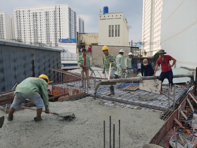 Lắp dựng cốt thép và đổ bê tông sàn các tầng nhà Quận 12 , TP HCM - Xây Dựng Kim Anh