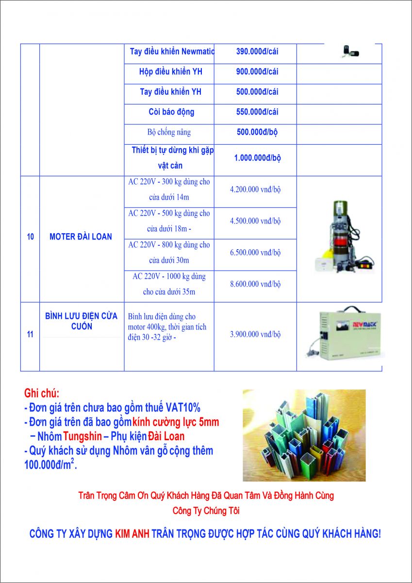 bao gia cua nhom Xingfa