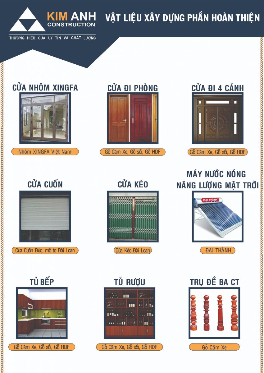 vật liệu xây dựng chính hãng dùng trong sửa chữa nhà