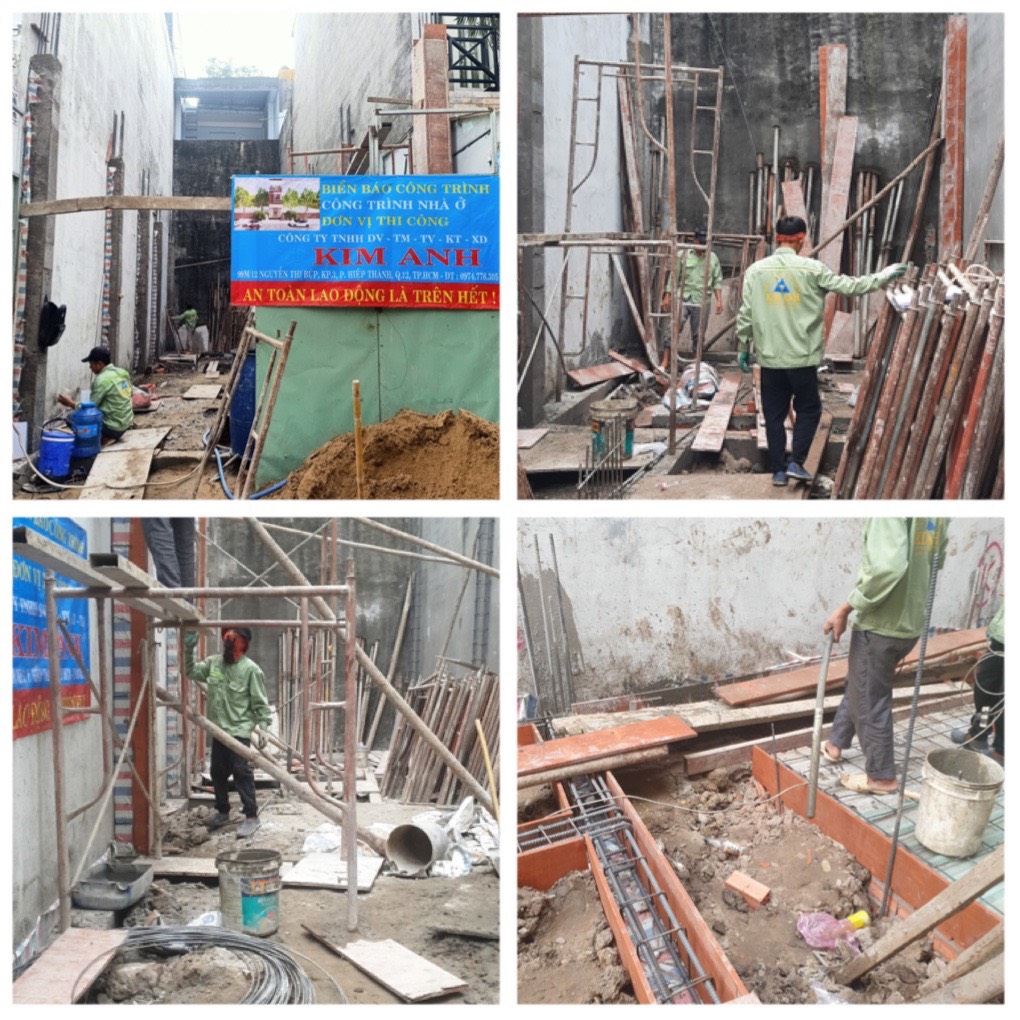 Hình ảnh thi công phần thô ngôi nhà quận Bình Tân