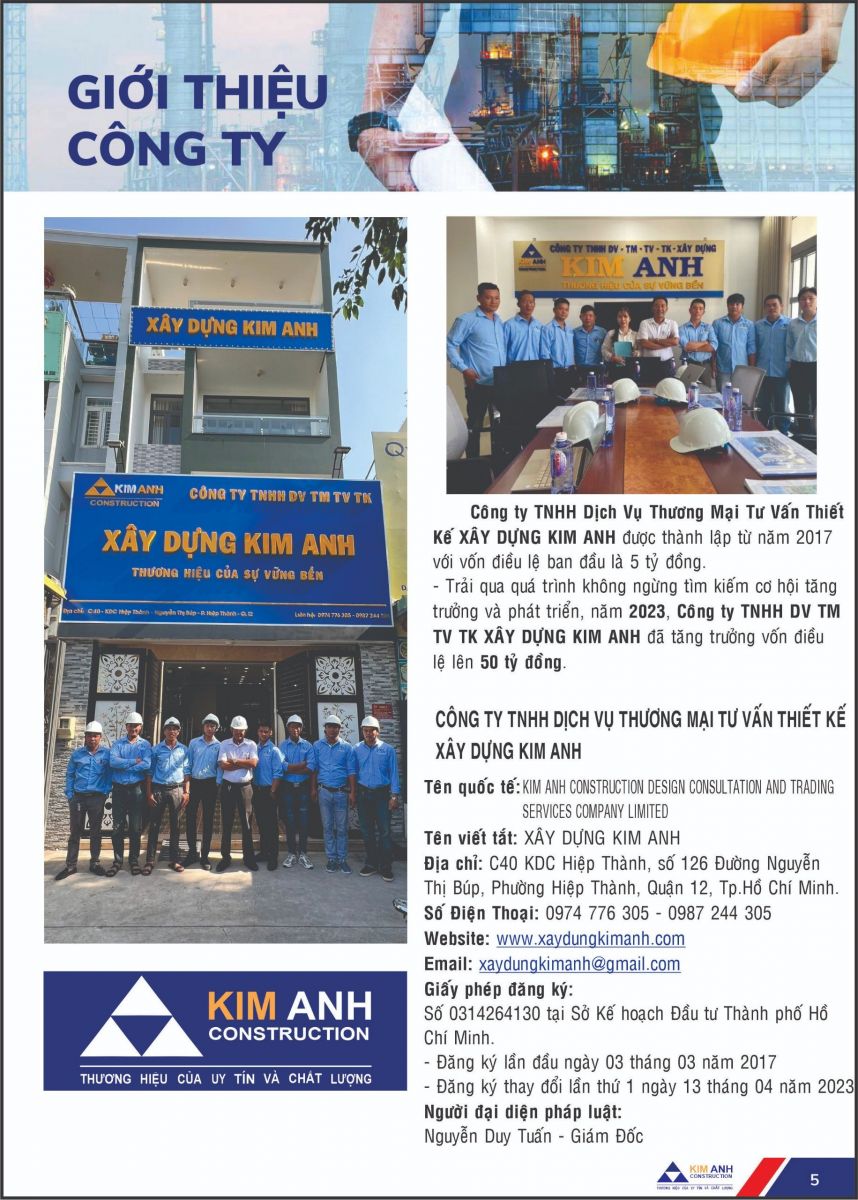 Hồ sơ năng lực Xây Dựng Kim Anh