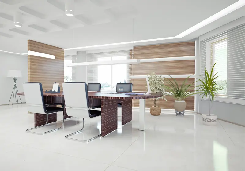 Ứng dụng thi công trần phẳng thạch cao trong không gian văn phòng