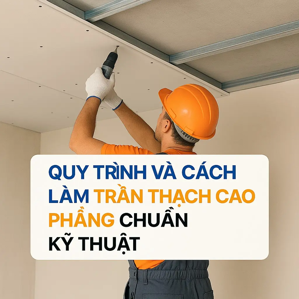 Quy trình và cách làm trần thạch cao phẳng chuẩn kỹ thuật