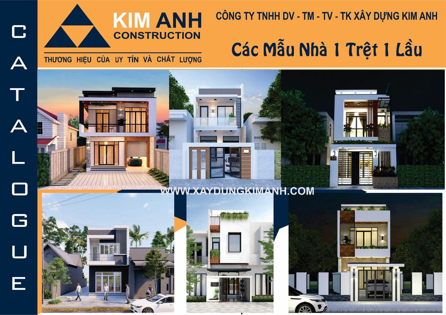 Mẫu nhà phố 1 trệt 1 lầu mái bằng