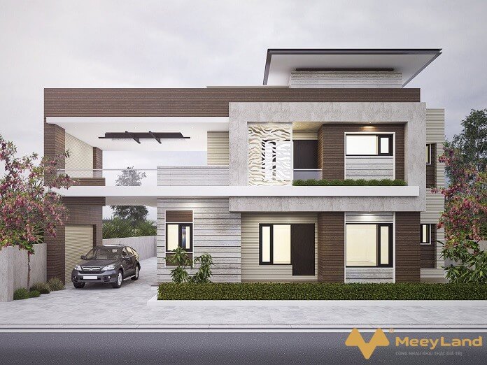 Nhà vườn 2 tầng phong cách hiện đại