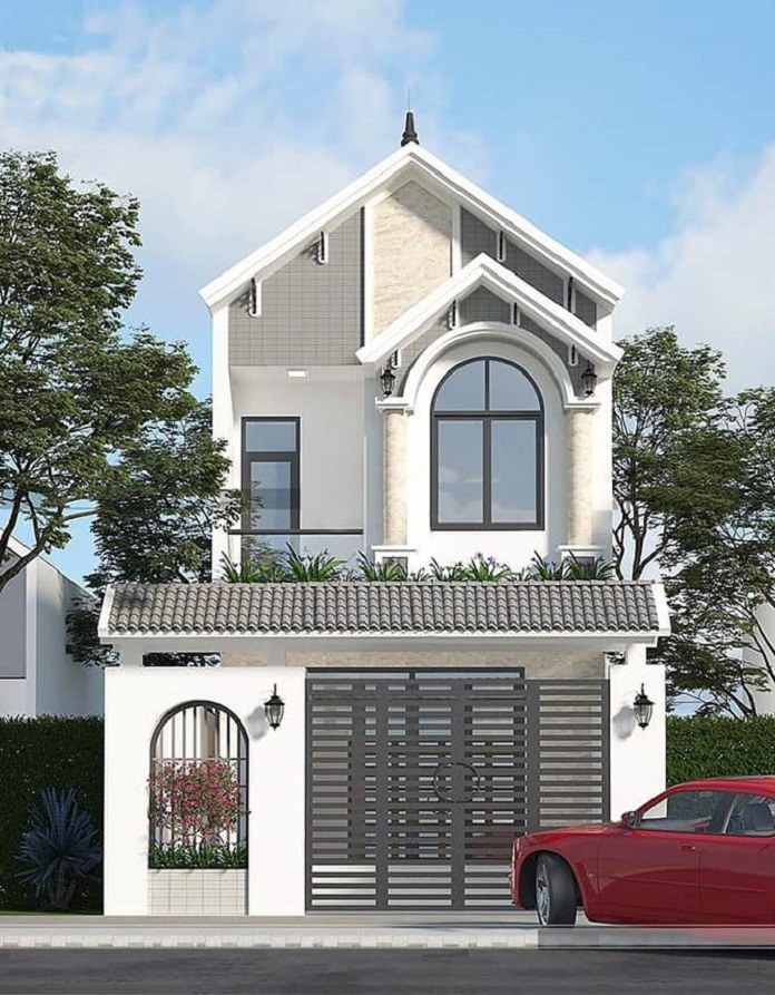 Mẫu thiết kế nhà phố 2 tầng mái thái