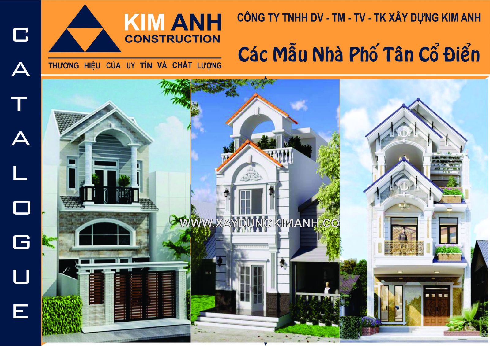 Mẫu nhà 1 trệt 2 lầu tân cổ điển
