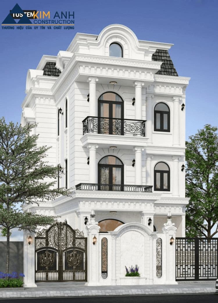 biet thu 3 tang tan co dien kieu phap