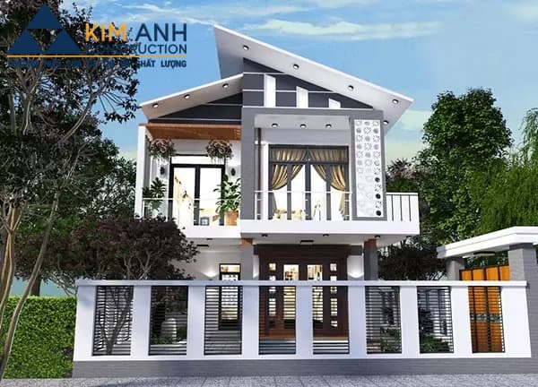 mau nha ong 2 tang mai lech