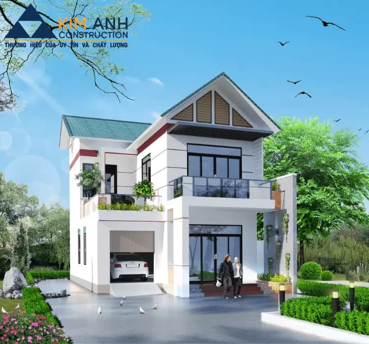 mau nha ong 2 tang co gara