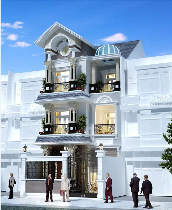 mau mat tien nha ong tan co dien - www.xaydungkimanh.com