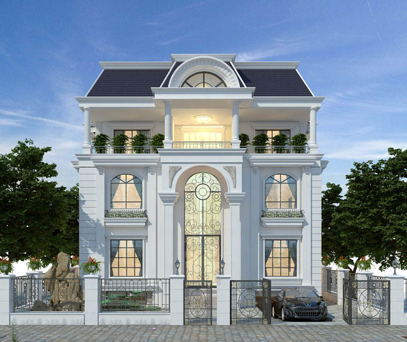 mau biet thu tan co dien - www.xaydungkimanh.com