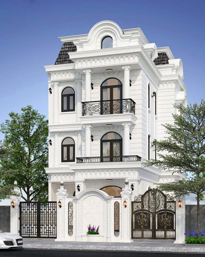 mau nha tan co dien 3 tang - www.xaydungkimanh.com