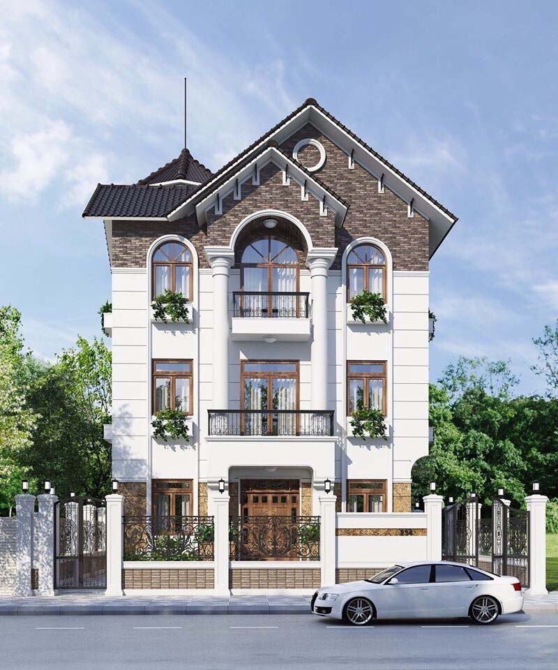 mau nha tan co dien 3 tang - www.xaydungkimanh.com