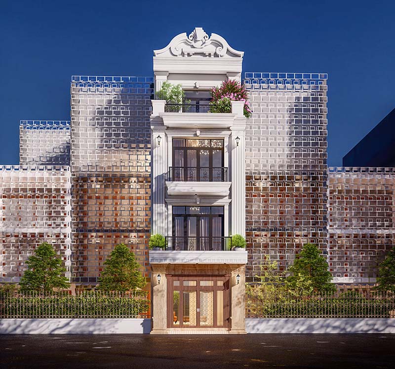 mau nha tan co dien 4 tang - www.xaydungkimanh.com