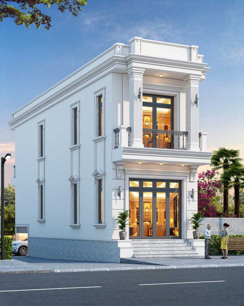 mau nha 2 tang tan co dien mai bang - www.xaydungkimanh.com