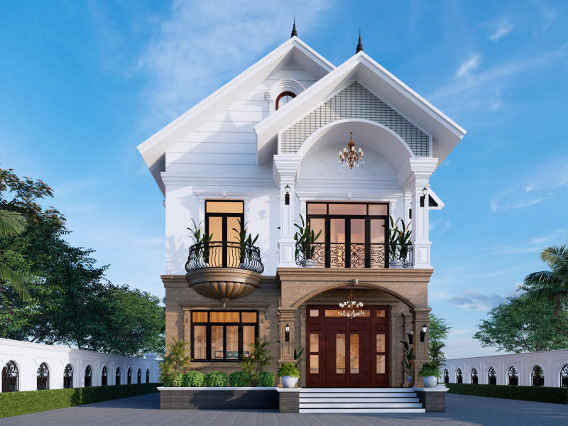 mau nha 2 tang tan co dien nha vuong - www.xaydungkimanh.com