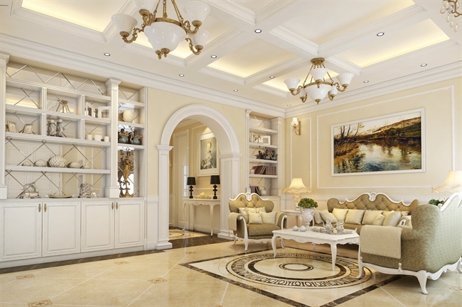 Mẫu thiết kế trần thạch cao phòng khách số 12