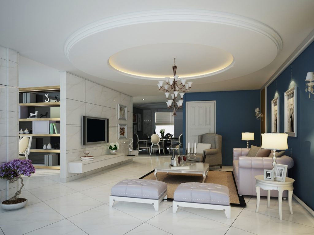 Mẫu thiết kế trần thạch cao phòng khách số 17