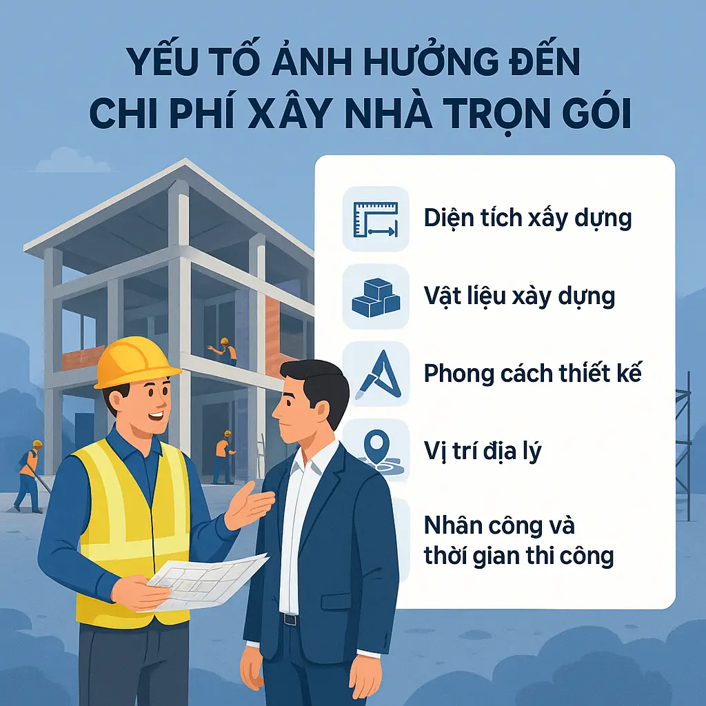 Các yếu tố chính ảnh hưởng đến báo giá xây nhà trọn gói