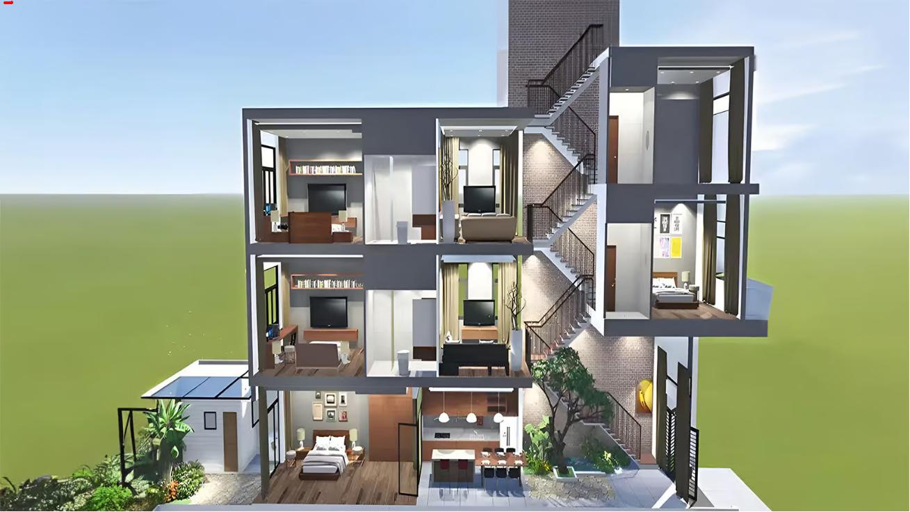 Bố trí công năng theo chiều cao