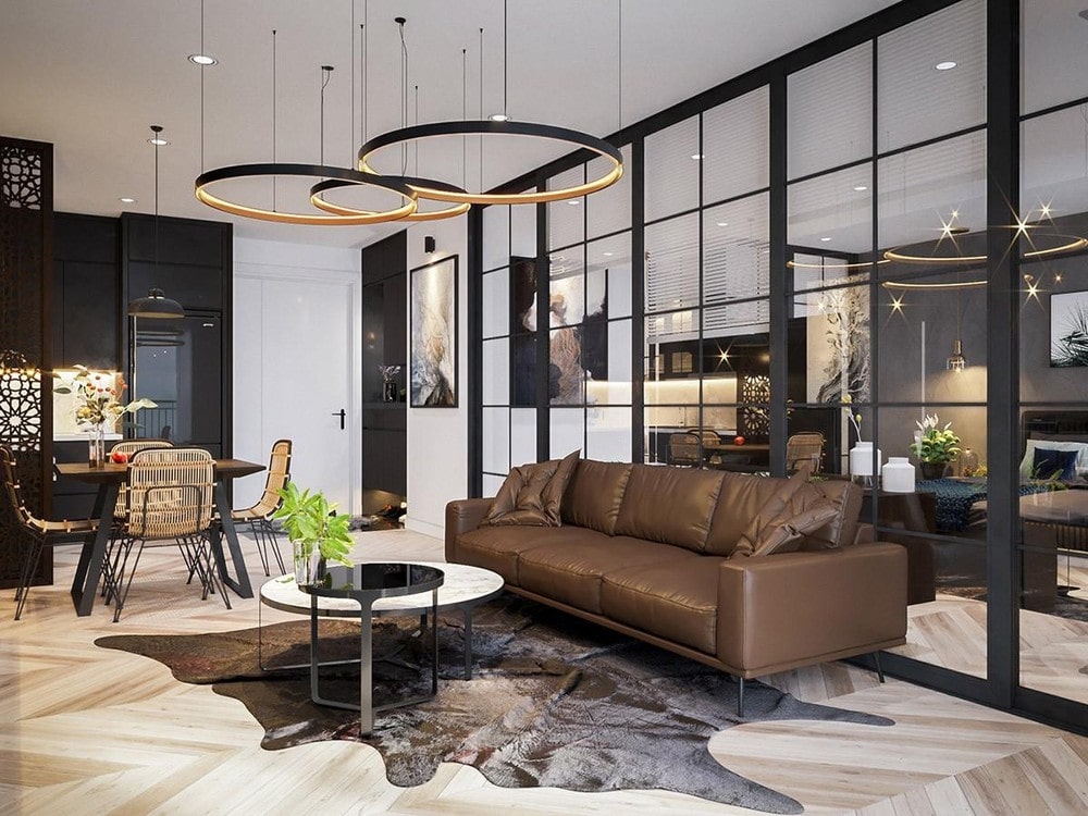 Sử dụng vách kính, không gian mở