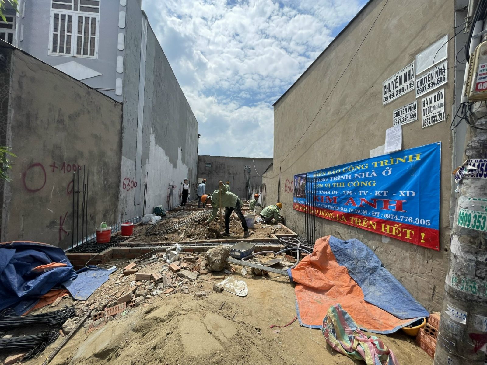 Giai đoạn thi cống móng dự án xây dựng tại Xã Vĩnh Lộc B, Bình Chánh