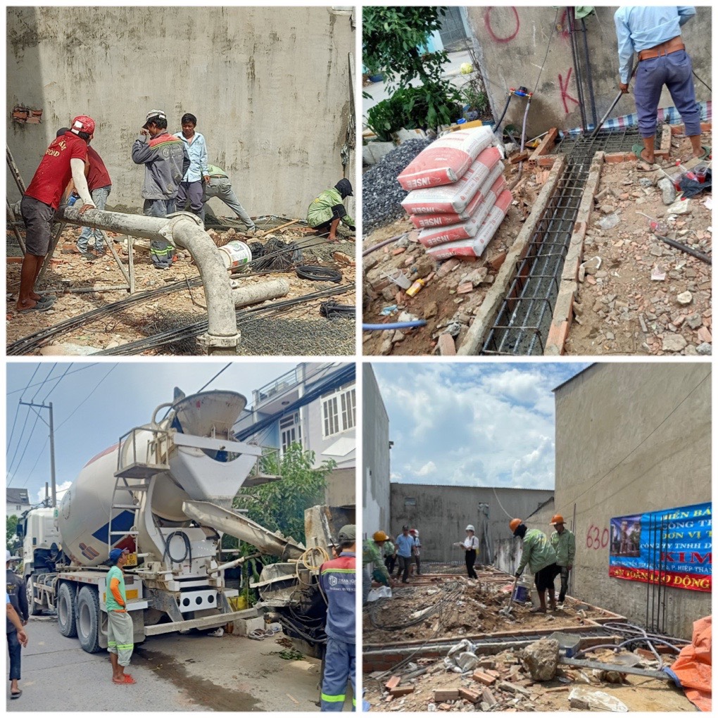 Giai đoạn thi cống móng dự án xây dựng tại Xã Vĩnh Lộc B, Bình Chánh