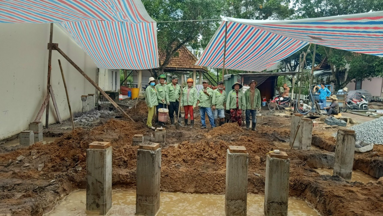 Thi công gia công cốt thép và đổ bê tông móng - Xây Dựng Kim Anh