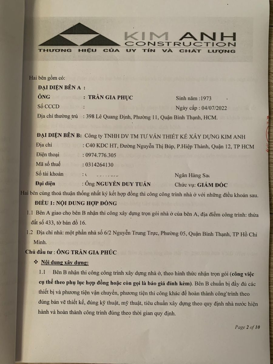 Hình ảnh 1: Buổi ký kết hợp đồng trang trọng, khởi đầu cho hành trình xây tổ ấm.