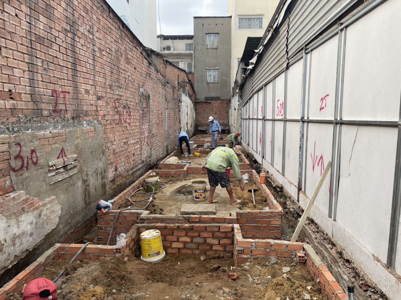 Chuẩn bị thi công móng nhà phố Gò Vấp - Xây Dựng Kim Anh